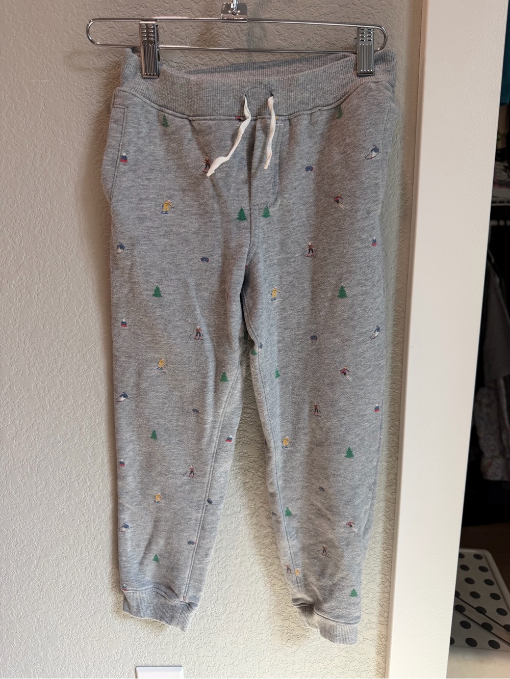 Janie and Jack Heather Gray Joggers with Tiny Camp Prints